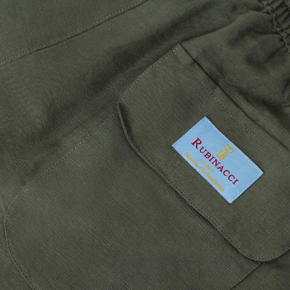 Rubinacci Costume da bagno verde in lino e cotone In Saldo