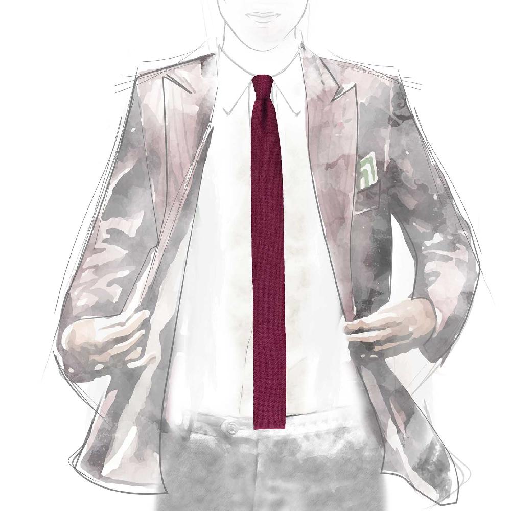 Rubinacci Cravatta in maglia vino Promozione
