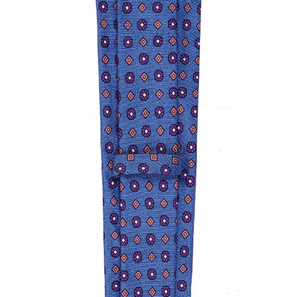Rubinacci Cravatta in twill di seta con stampa floreale blu Negozi Online