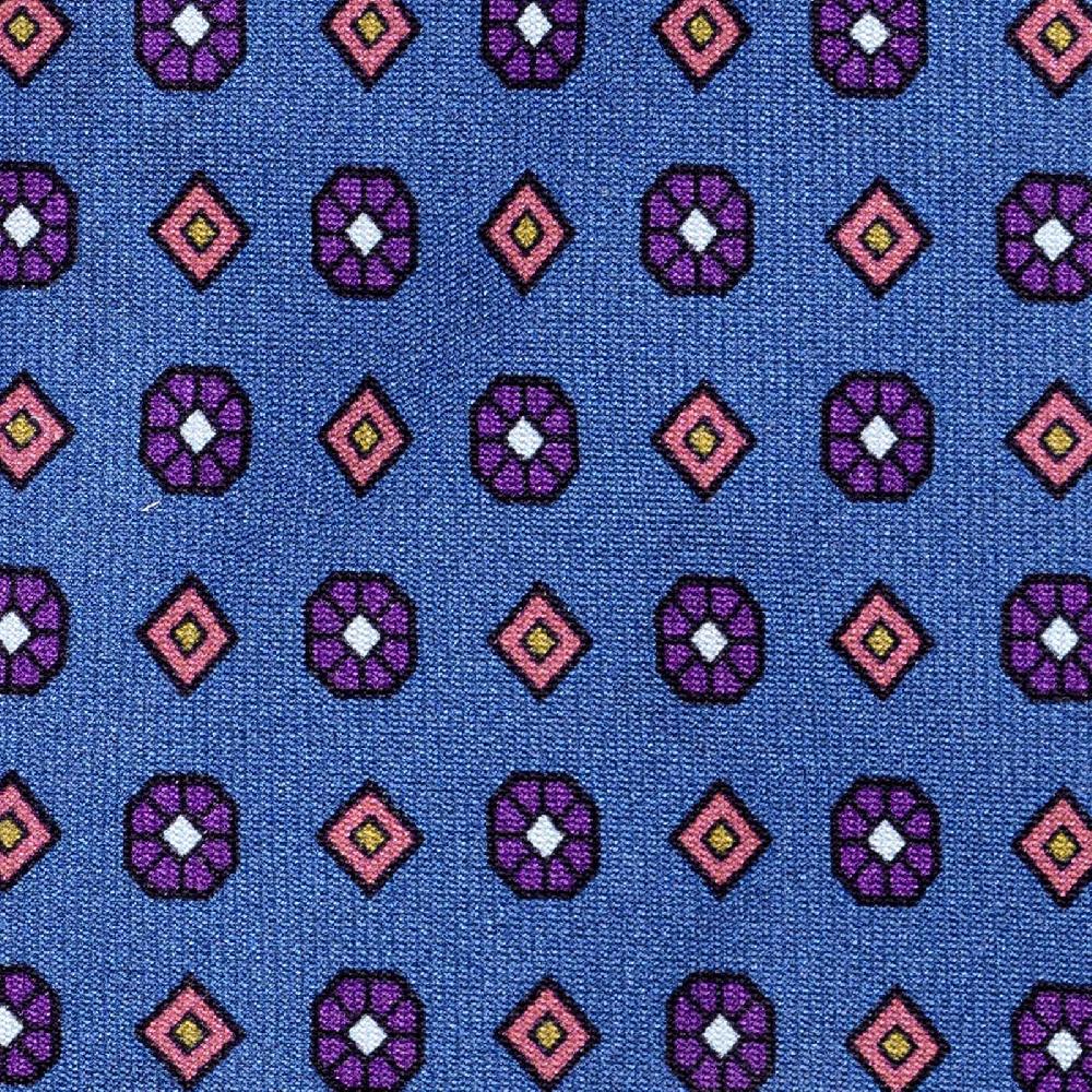 Rubinacci Cravatta in twill di seta con stampa floreale blu Negozi Online