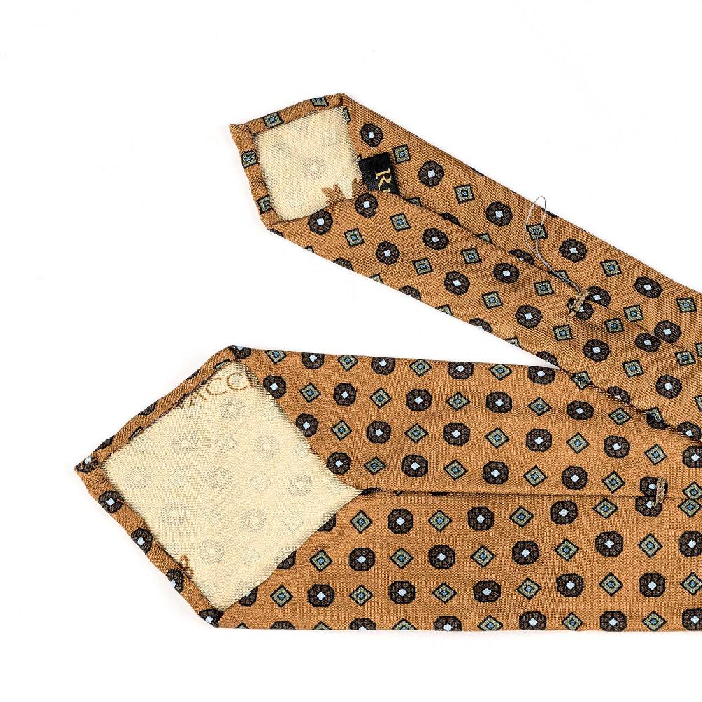 Rubinacci Cravatta in twill di seta arancio con stampa floreale Acquista Ora