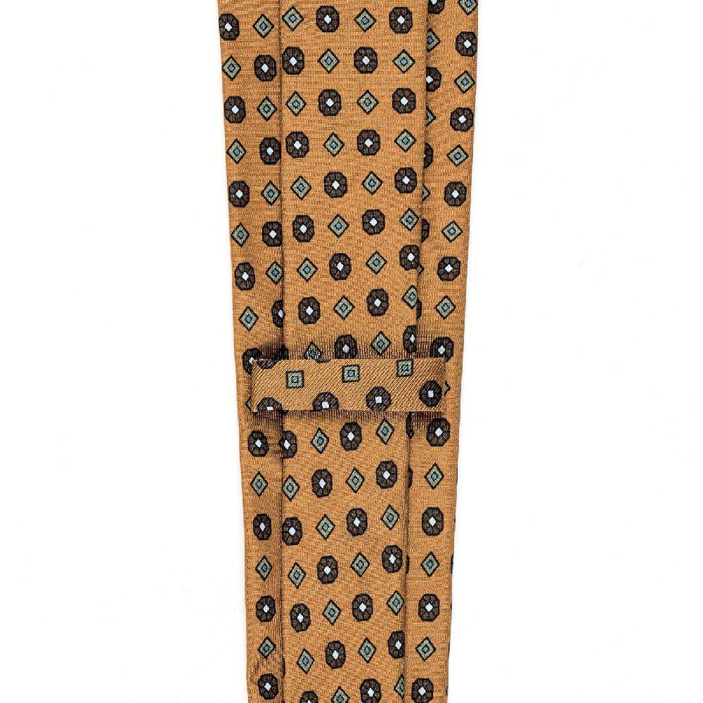 Rubinacci Cravatta in twill di seta arancio con stampa floreale Acquista Ora