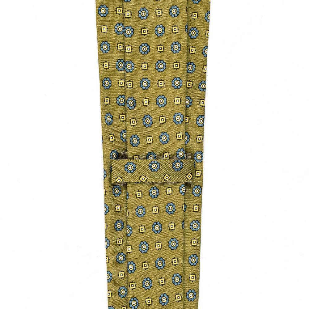 Rubinacci Cravatta in twill di seta senape con stampa floreale Fino Al -60%