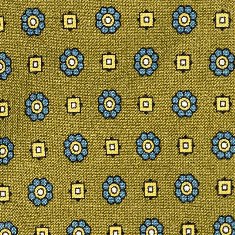 Rubinacci Cravatta in twill di seta senape con stampa floreale Fino Al -60%
