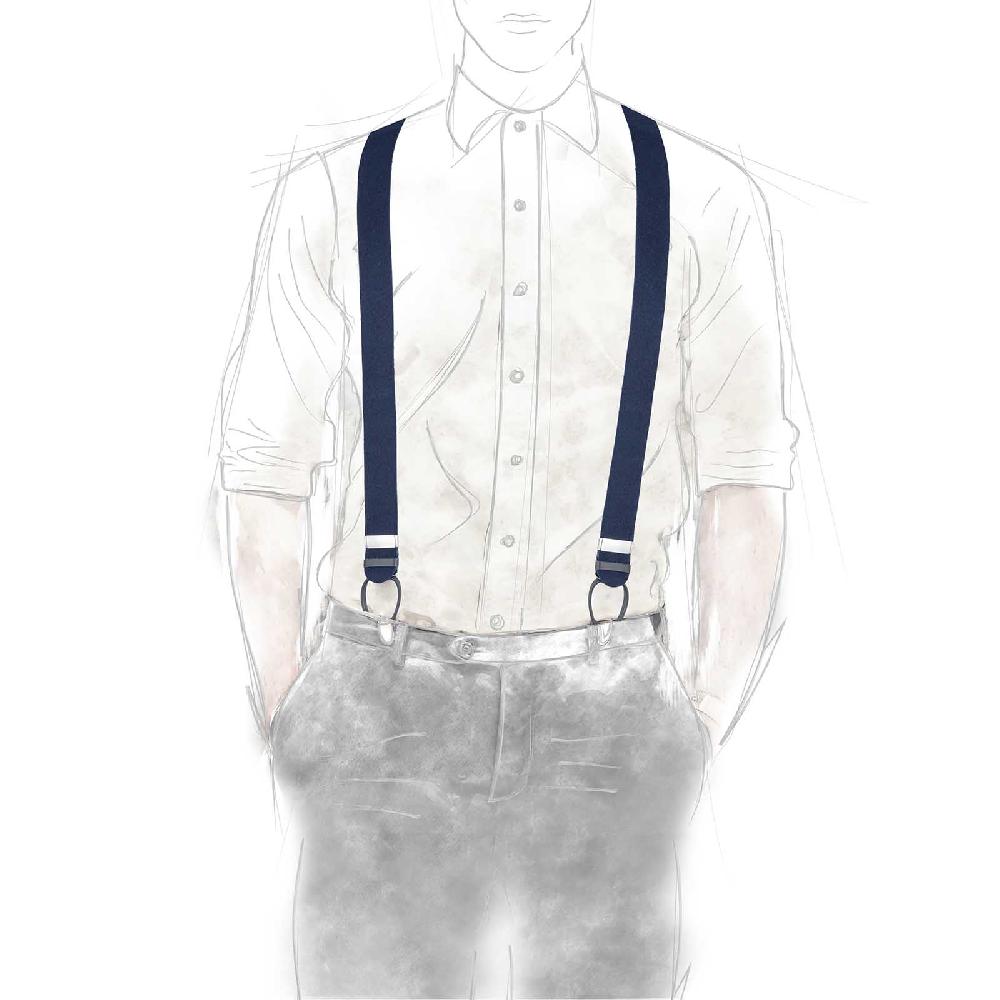 Rubinacci Bretelle in feltro blu Saldi
