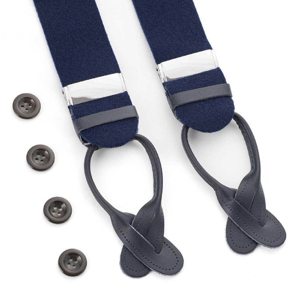 Rubinacci Bretelle in feltro blu Saldi