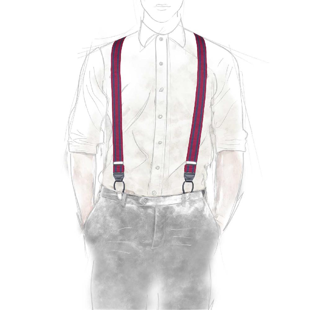Rubinacci Bretelle rigate blu e bordeaux Shopping Online