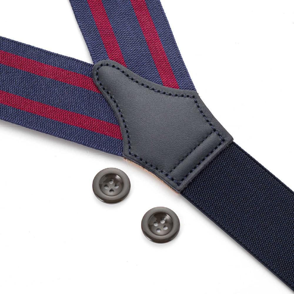 Rubinacci Bretelle rigate blu e bordeaux Negozio