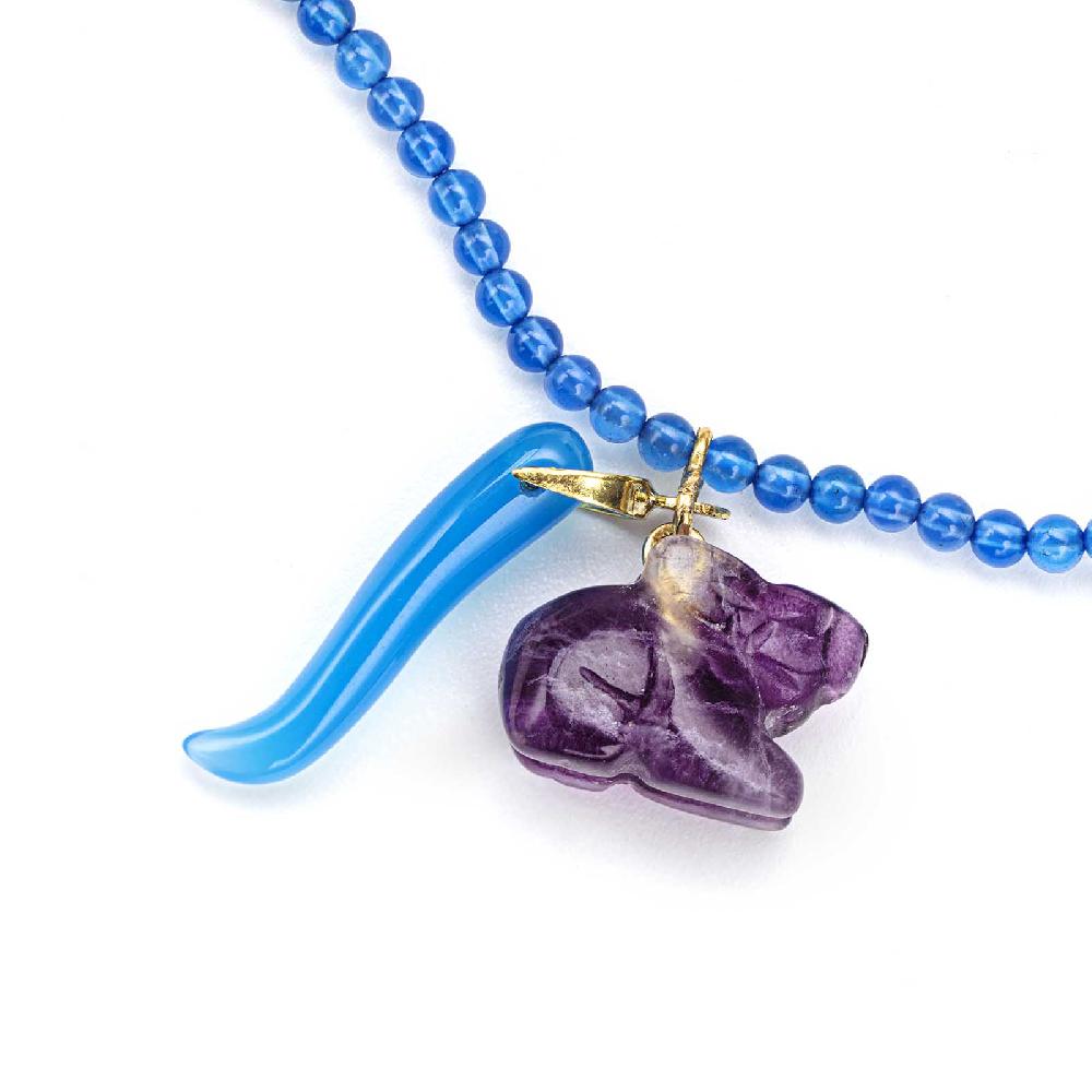 Rubinacci Bottone da bavero ruby in agata azzurro Prezzo Ridotto
