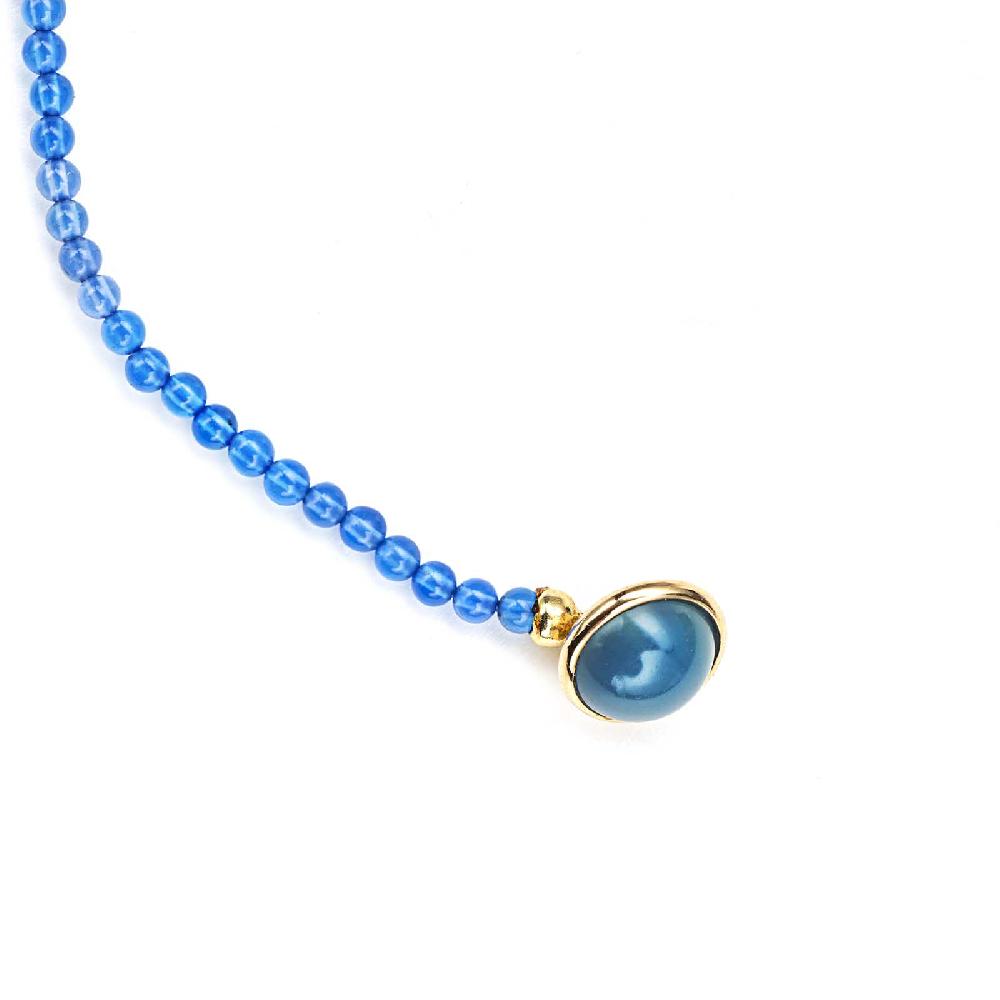 Rubinacci Bottone da bavero ruby in agata azzurro Prezzo Ridotto