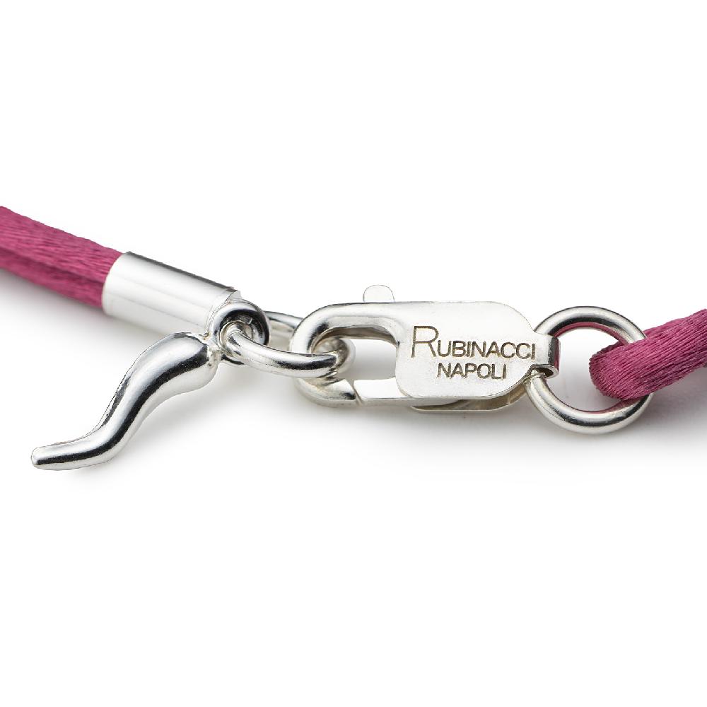 Rubinacci Braccialetto ruby in seta ciclamino Presa