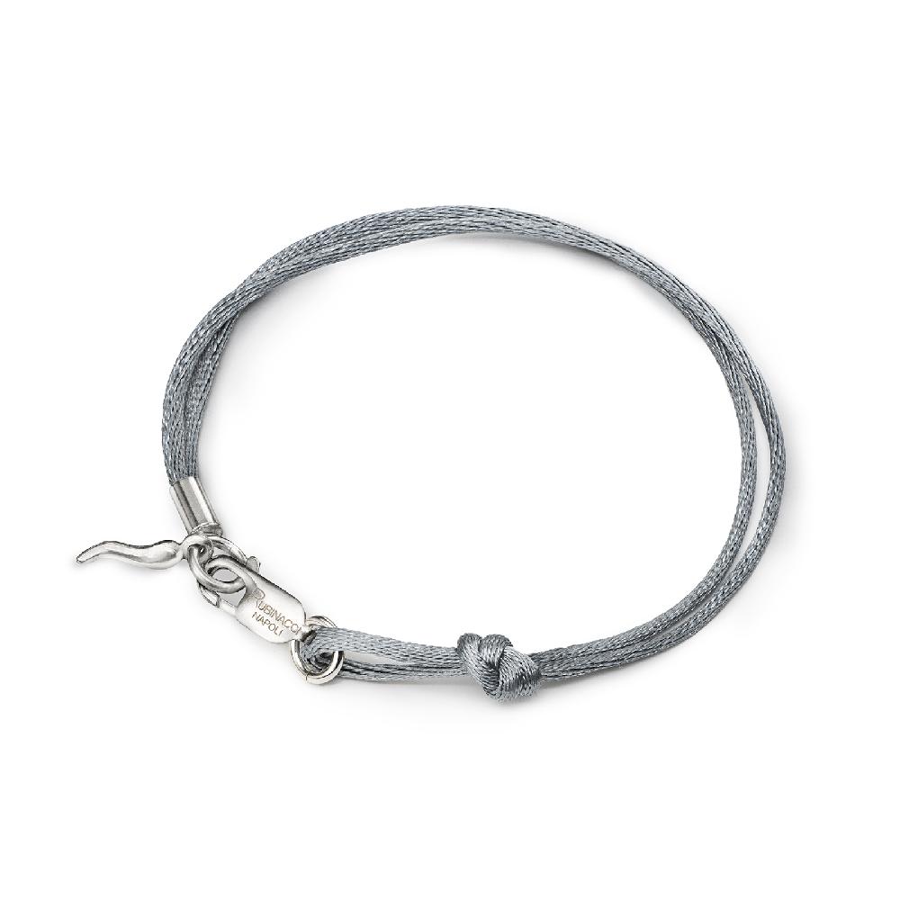 Rubinacci Braccialetto ruby in seta grigio