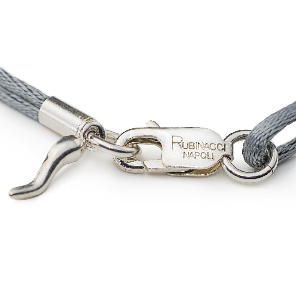Rubinacci Braccialetto ruby in seta grigio Online