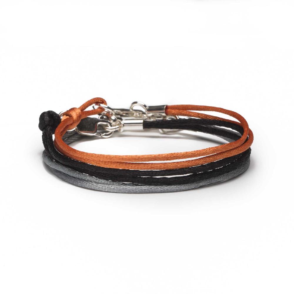 Rubinacci Braccialetto ruby in seta grigio Online