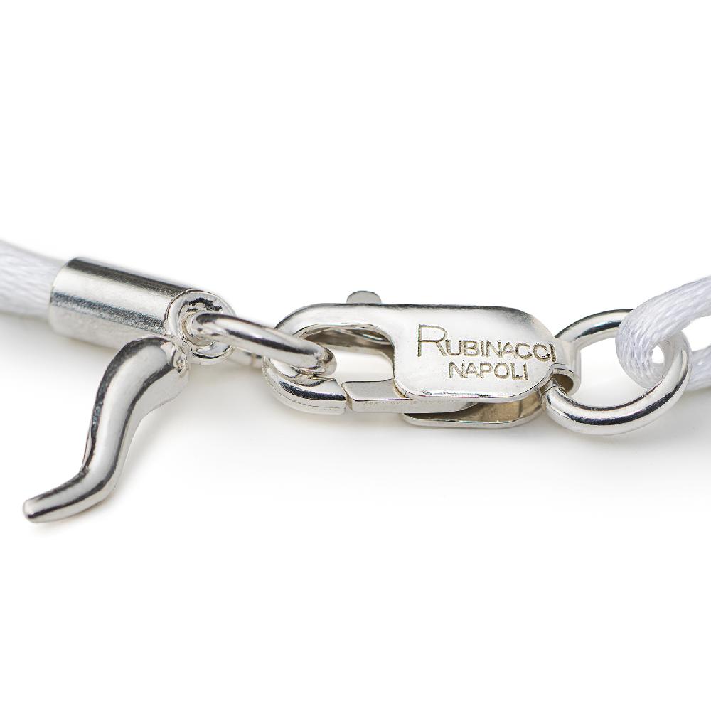 Rubinacci Braccialetto ruby in seta bianco Outlet