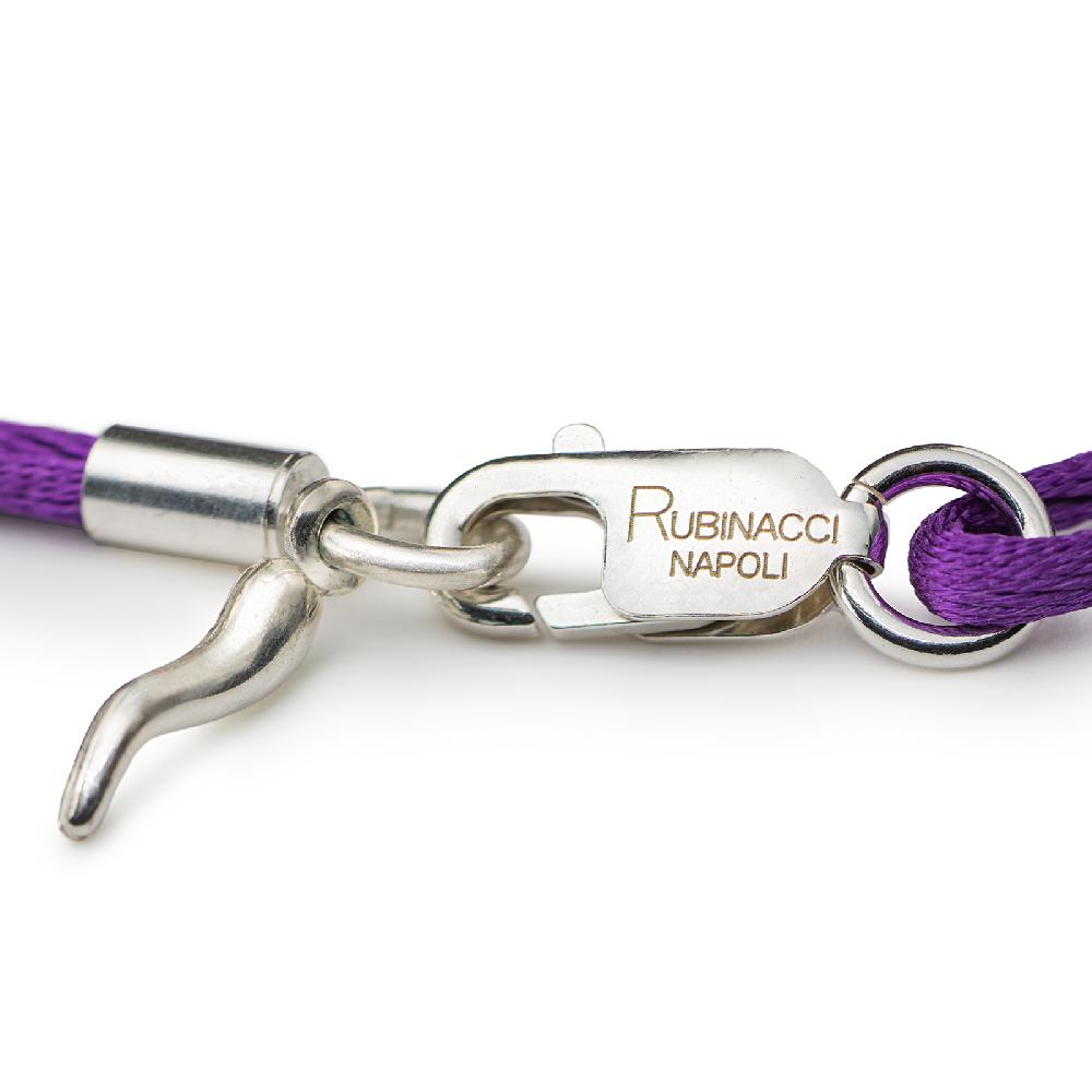 Rubinacci Braccialetto ruby in seta viola In Vendita