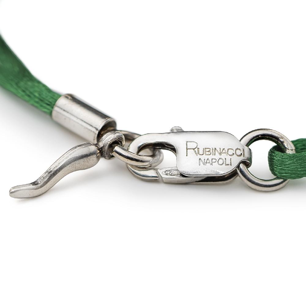Rubinacci Braccialetto ruby in seta verde Saldi