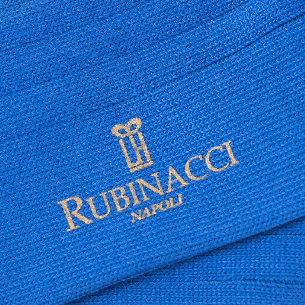 Rubinacci Calze in cotone a costa larga bluette Qualità Garantita