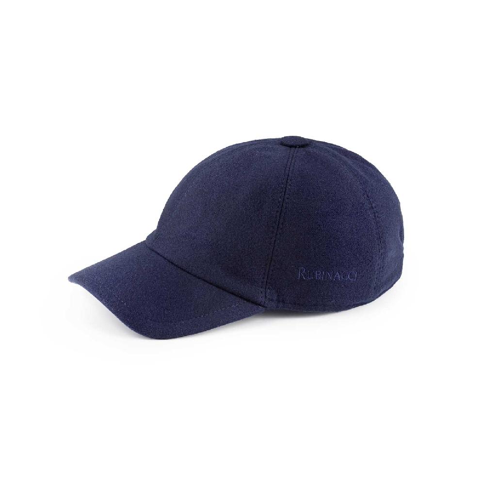 Rubinacci Cappello baseball in lana Skyfall blu Consegna Veloce