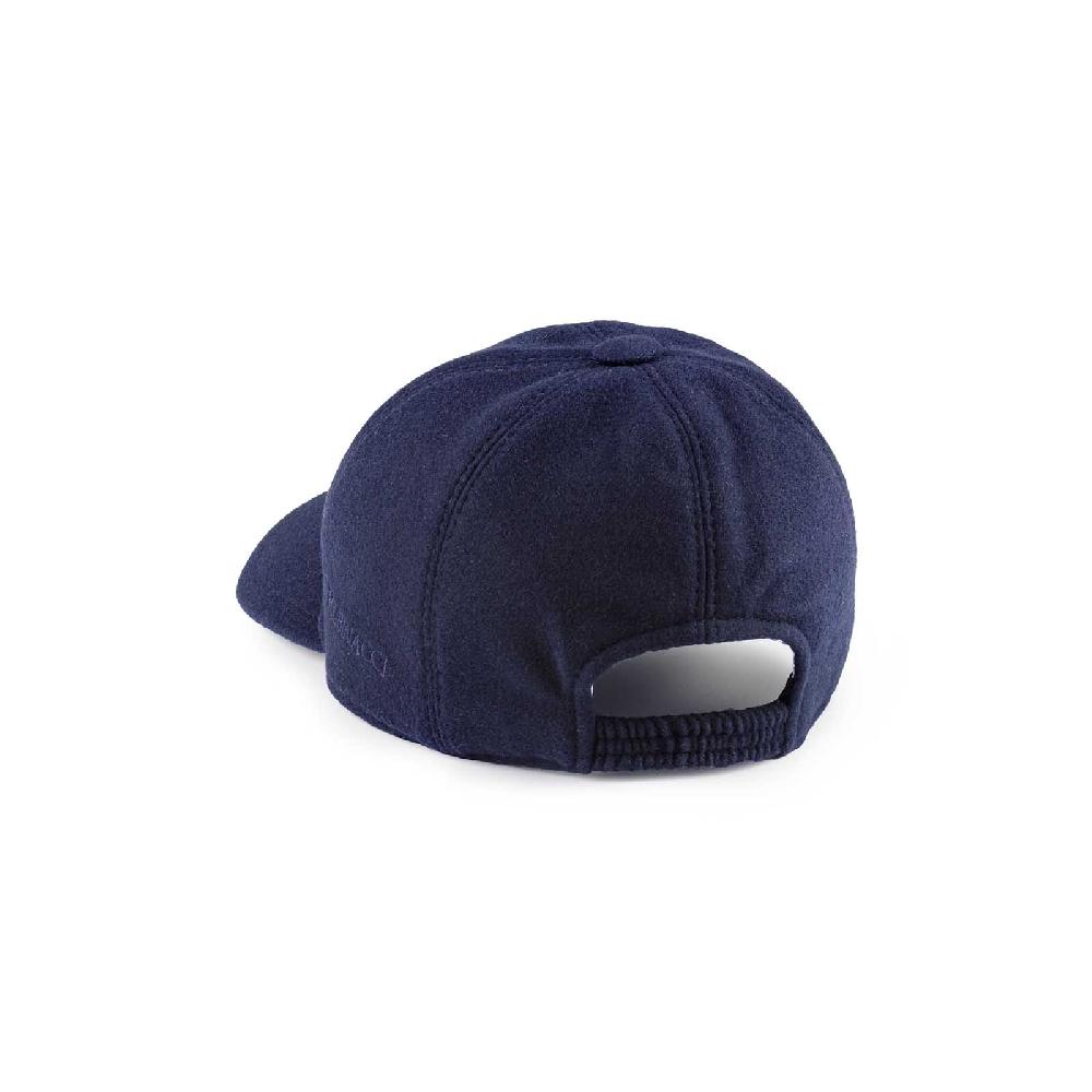 Rubinacci Cappello baseball in lana Skyfall blu Consegna Veloce