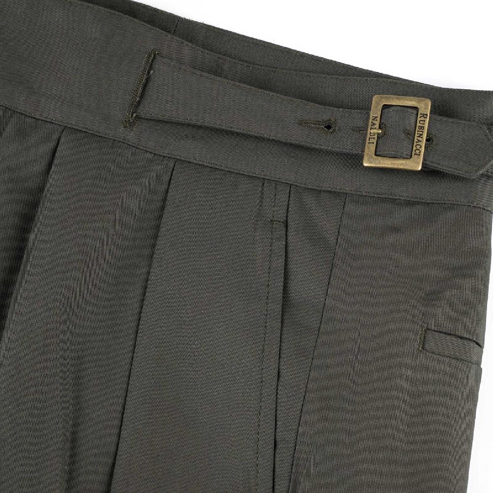 Rubinacci Vintage archive pantalone Manny in cotone verde Vendita Economica