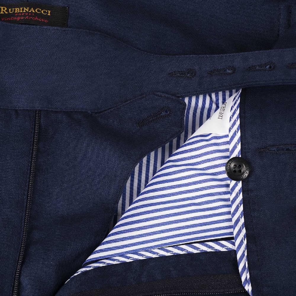 Rubinacci Vintage archive pantalone Manny in cotone blu Vendite Flash