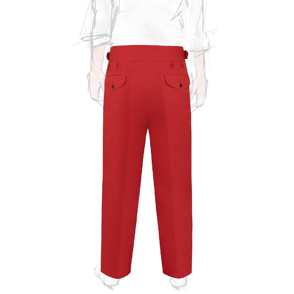 Rubinacci Vintage archive pantalone Manny in cotone rosso In Saldo