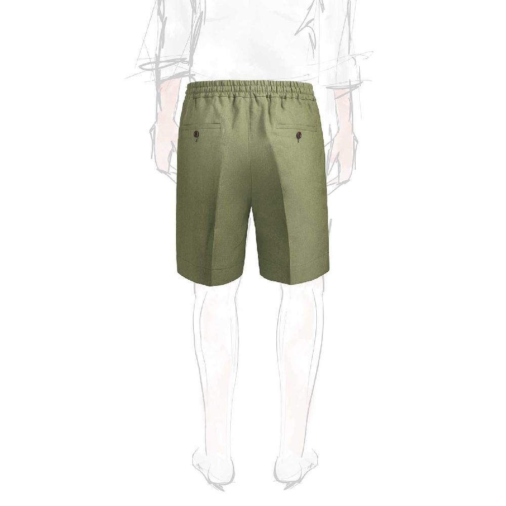 Rubinacci Vintage archive bermuda leisure in lino verde Nuova