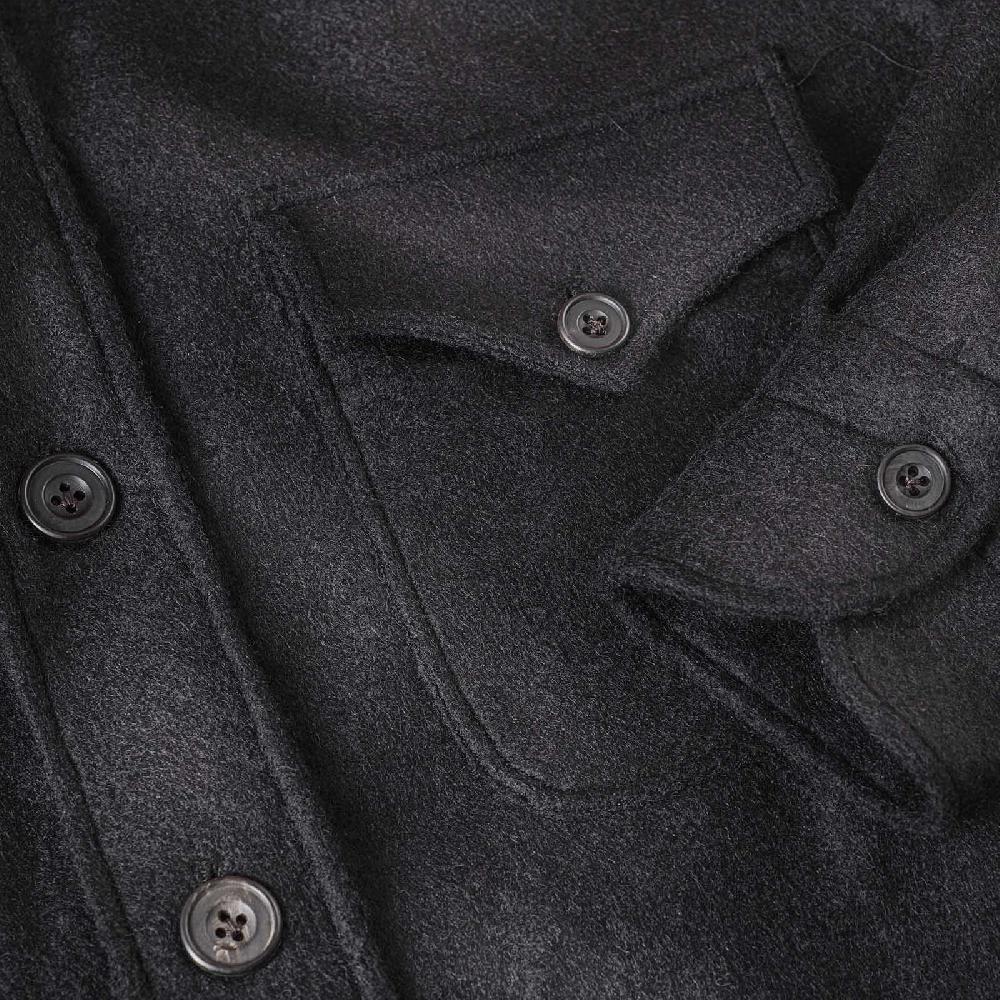 Rubinacci Vintage archive sahariana in baby alpaca nero In Linea