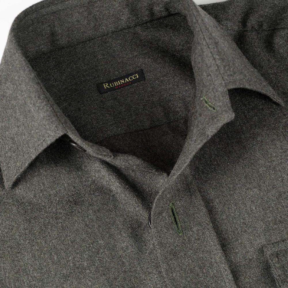Rubinacci Sahariana in lana verde Sconto