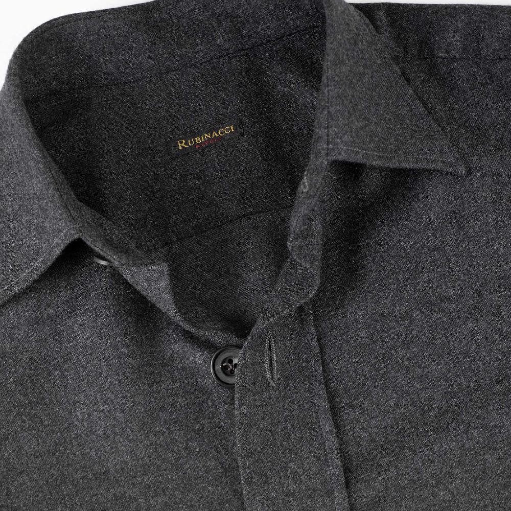 Rubinacci Overshirt in lana grigio Offerta