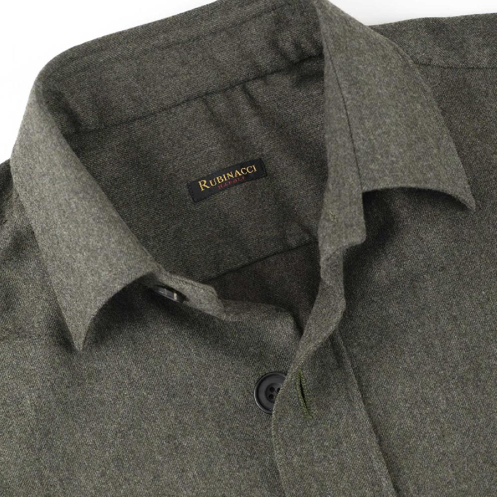 Rubinacci Overshirt in lana verde Online