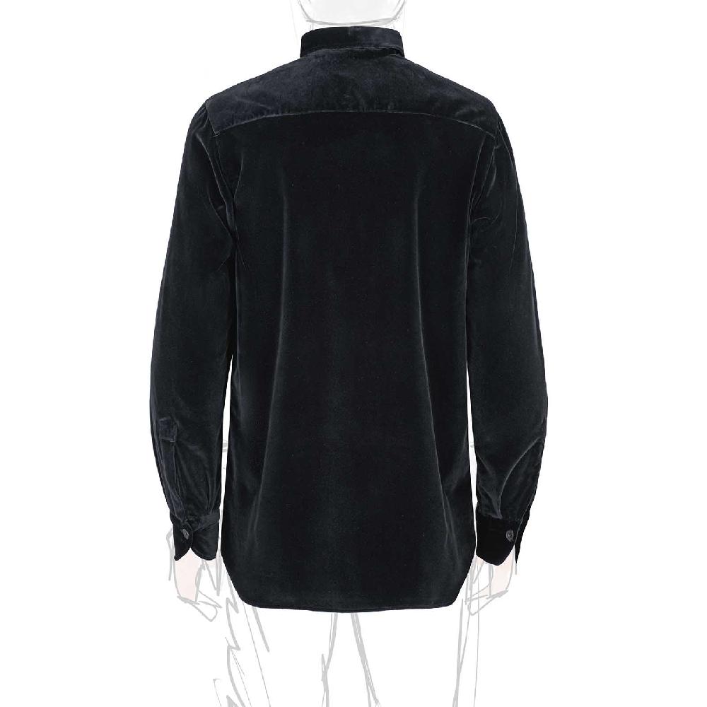 Rubinacci Overshirt in velluto nero In Vendita
