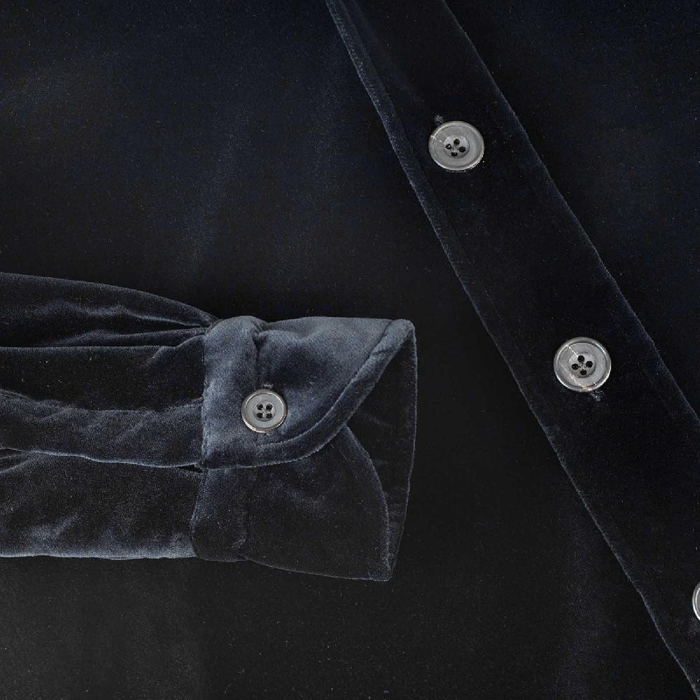 Rubinacci Overshirt in velluto nero In Vendita