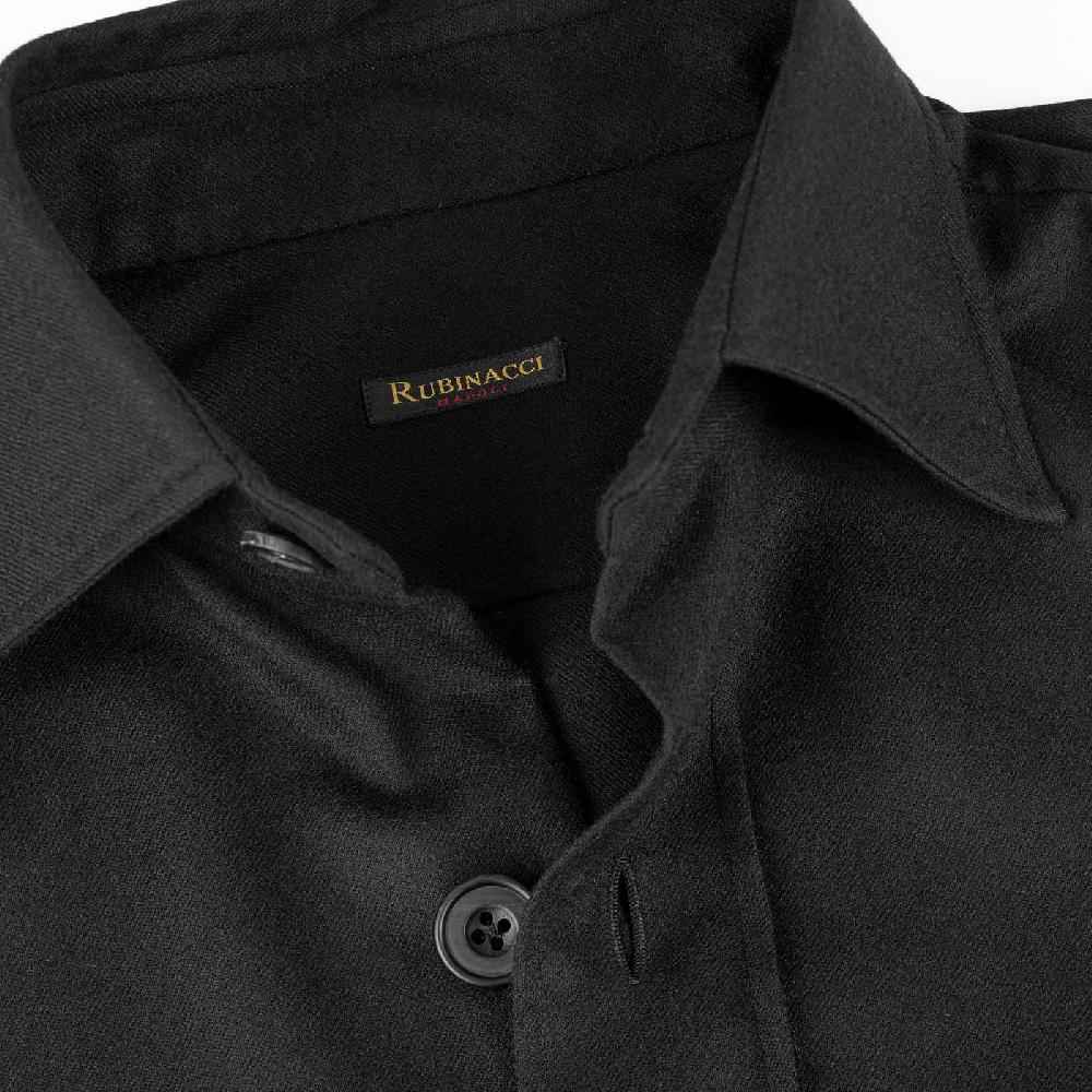 Rubinacci Overshirt in lana nero Saldi