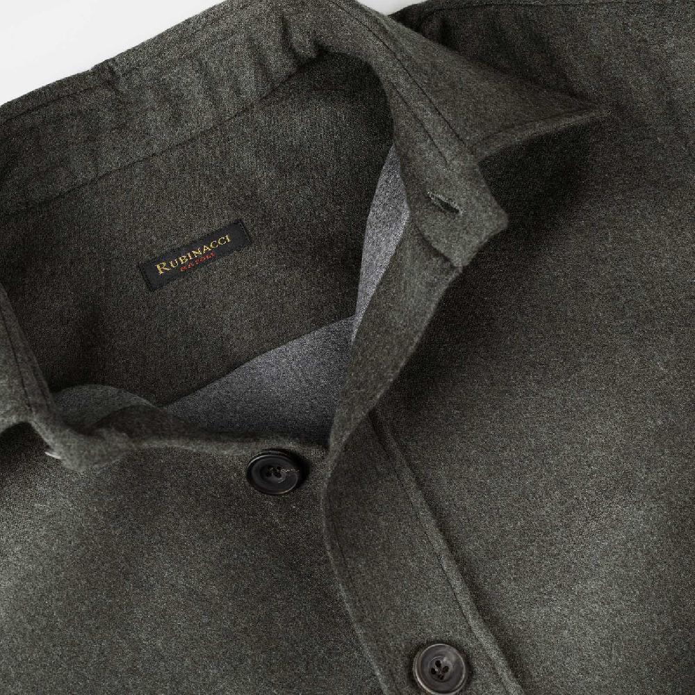 Rubinacci Overshirt in lana e seta verde Hotsell