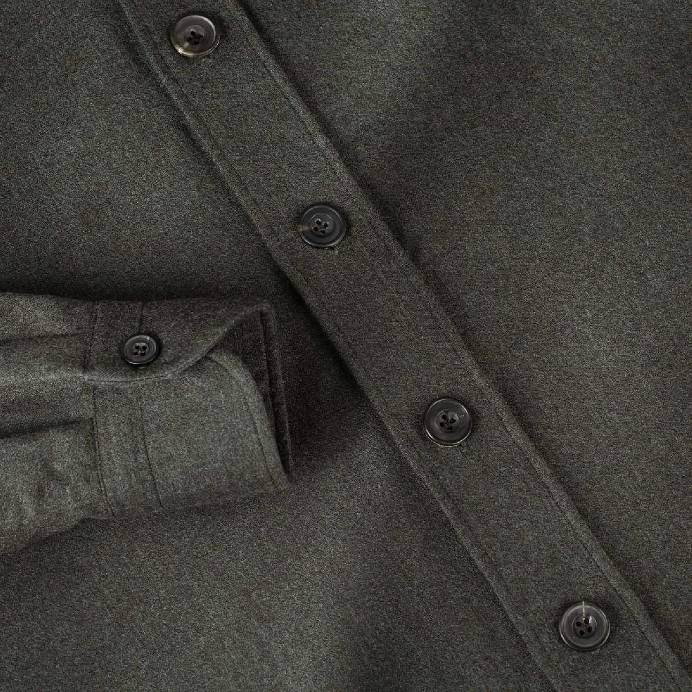 Rubinacci Overshirt in lana e seta verde Hotsell