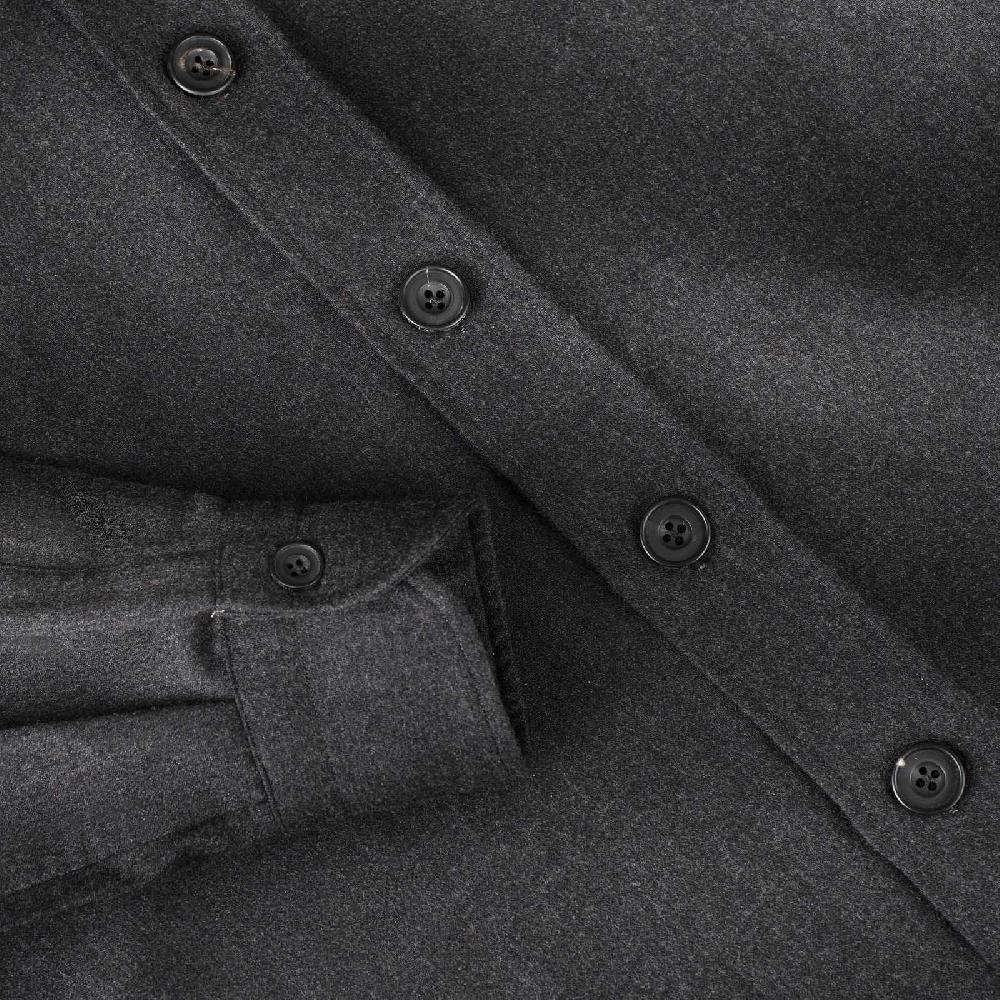 Rubinacci Overshirt in lana e seta grigia Vendita Calda