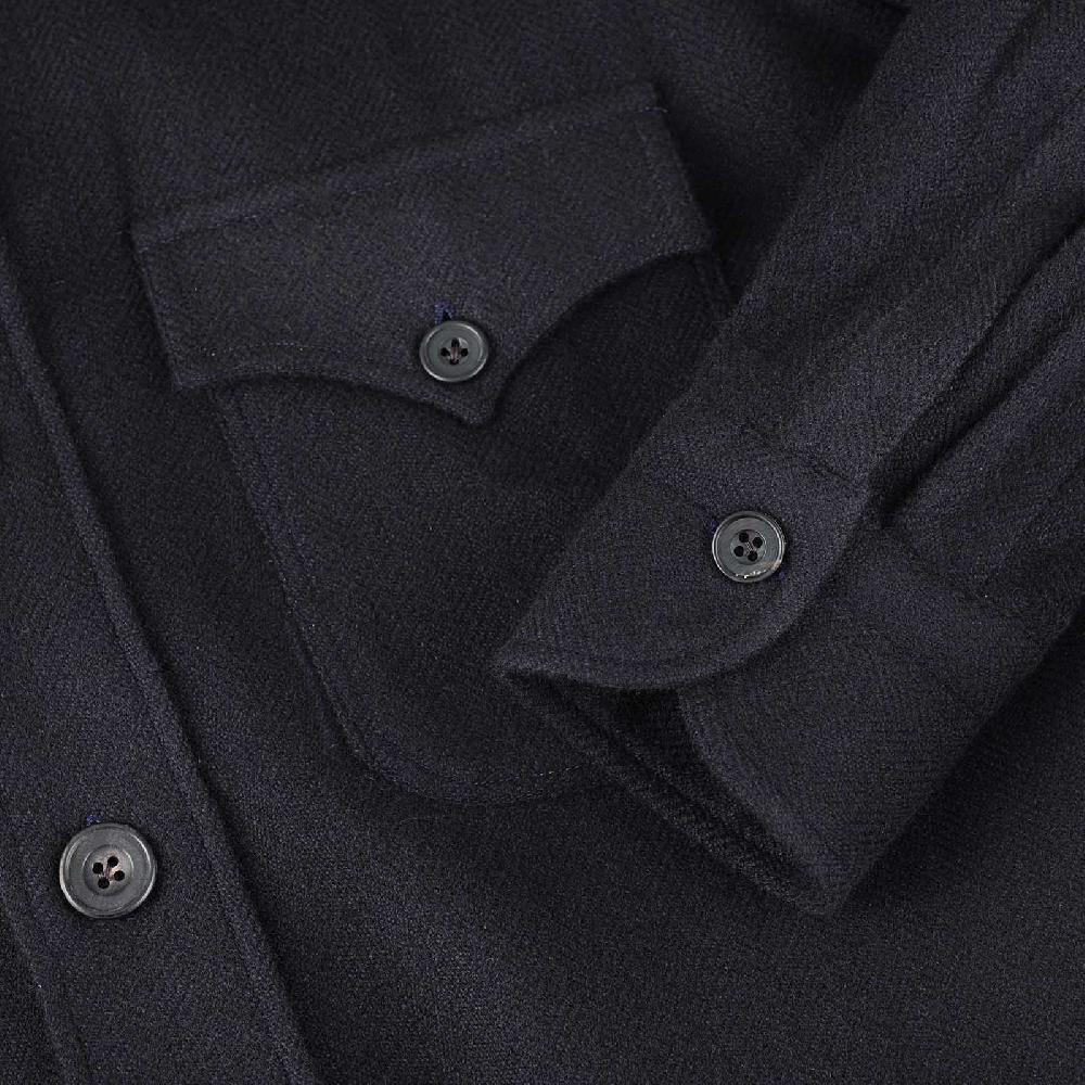 Rubinacci Sahariana in cashmere spigato blu In Saldo