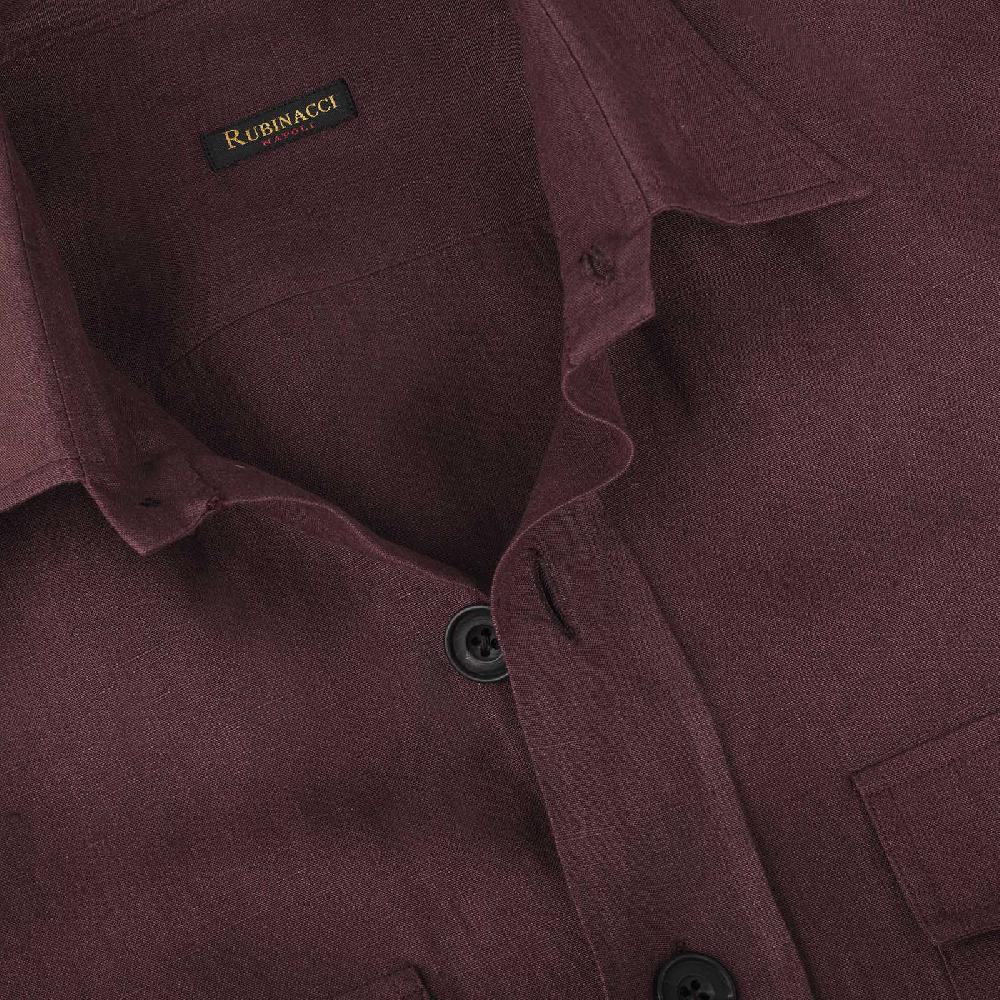 Rubinacci Sahariana in lino bordeaux 2025