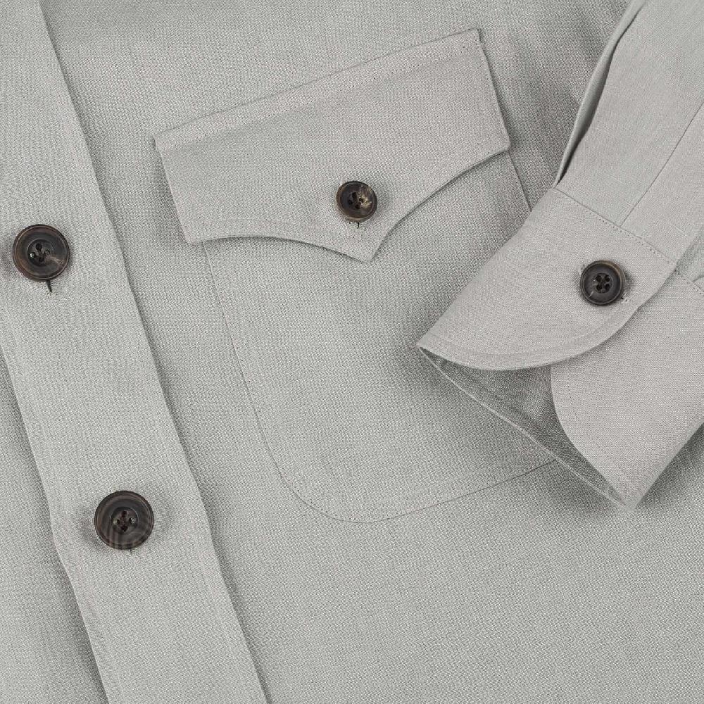 Rubinacci Sahariana in lino grigio Qualità