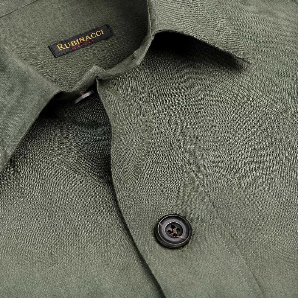 Rubinacci Sahariana in lino verde Vendita