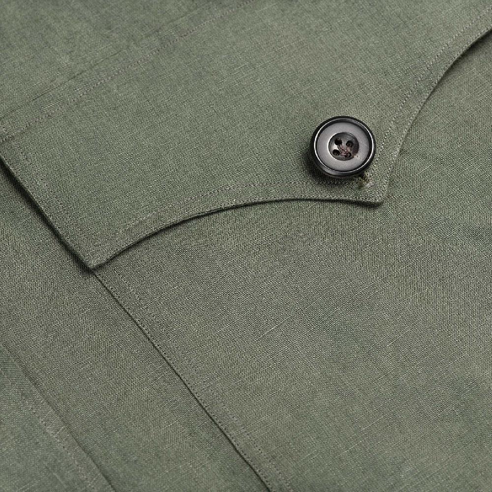 Rubinacci Sahariana in lino verde Vendita