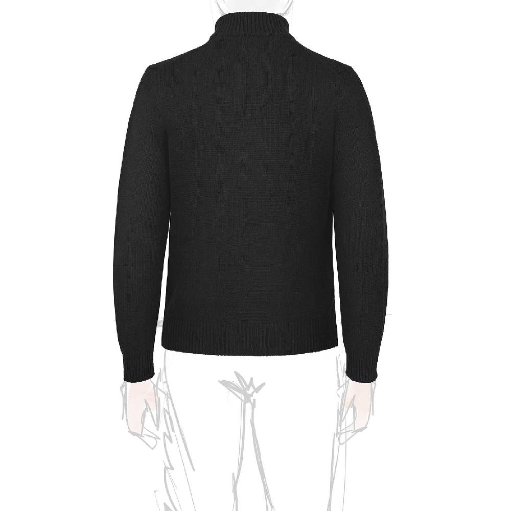 Rubinacci Pull zip in cashmere nero Vendita Economica