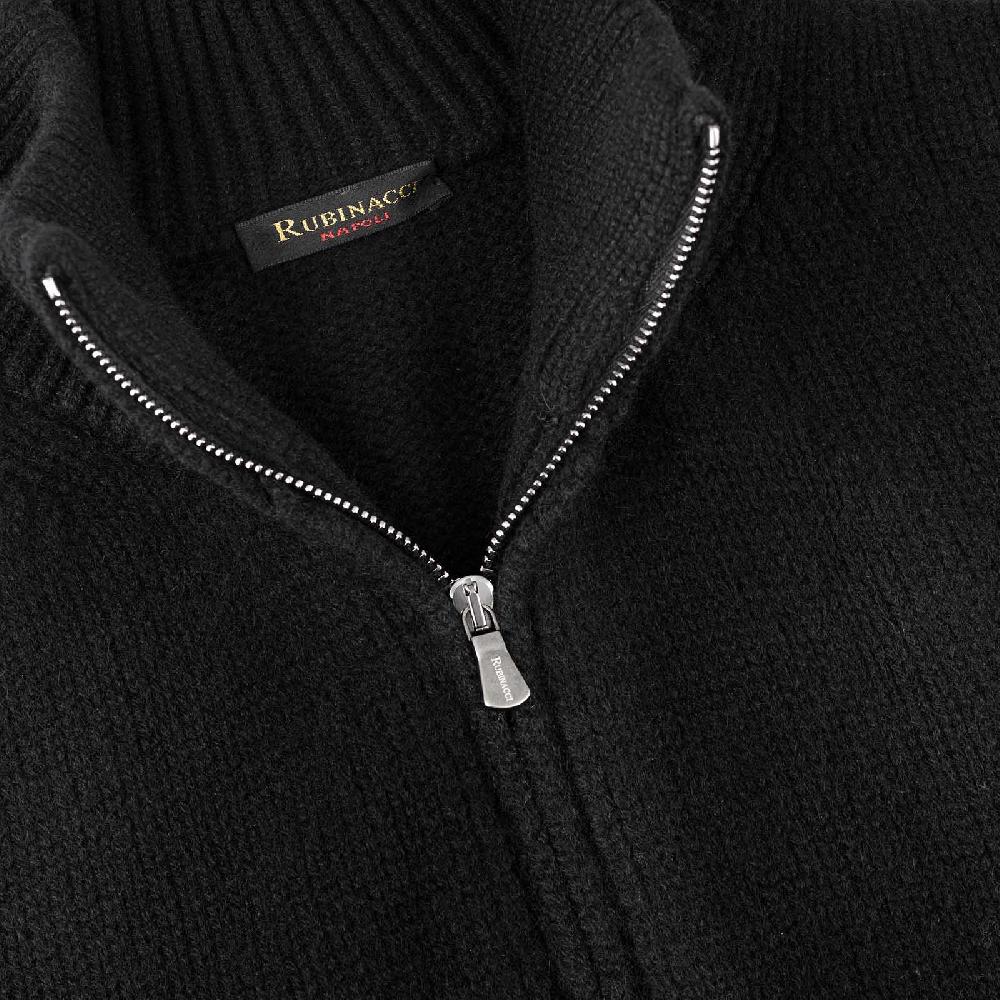 Rubinacci Pull zip in cashmere nero Vendita Economica