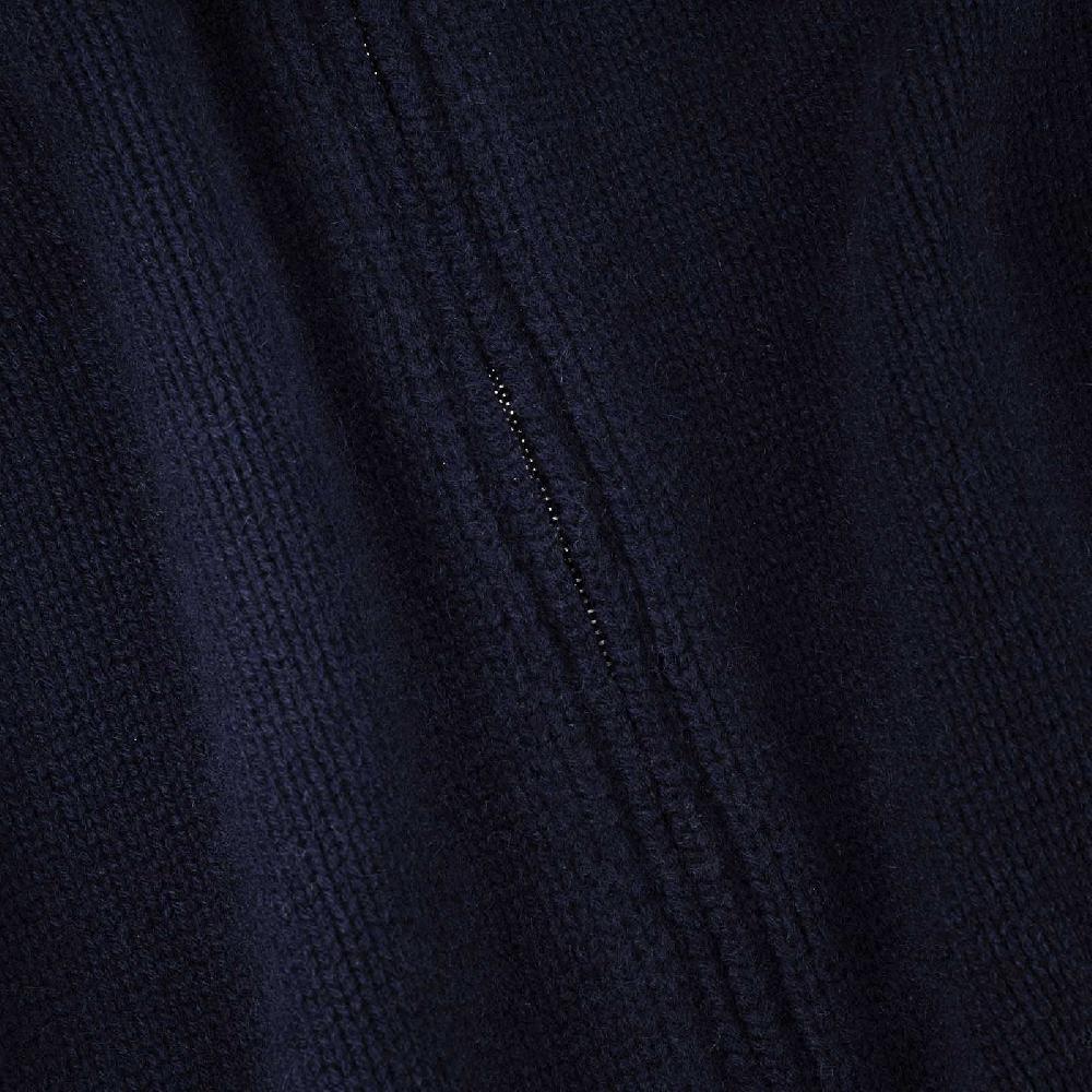 Rubinacci Pull zip in cashmere blu Saldi Di Fabbrica