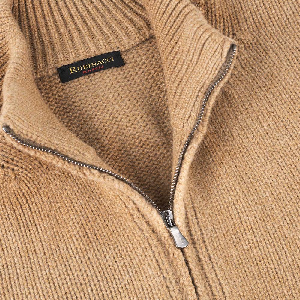 Rubinacci Pull zip in cashmere rhum I Più Venduti