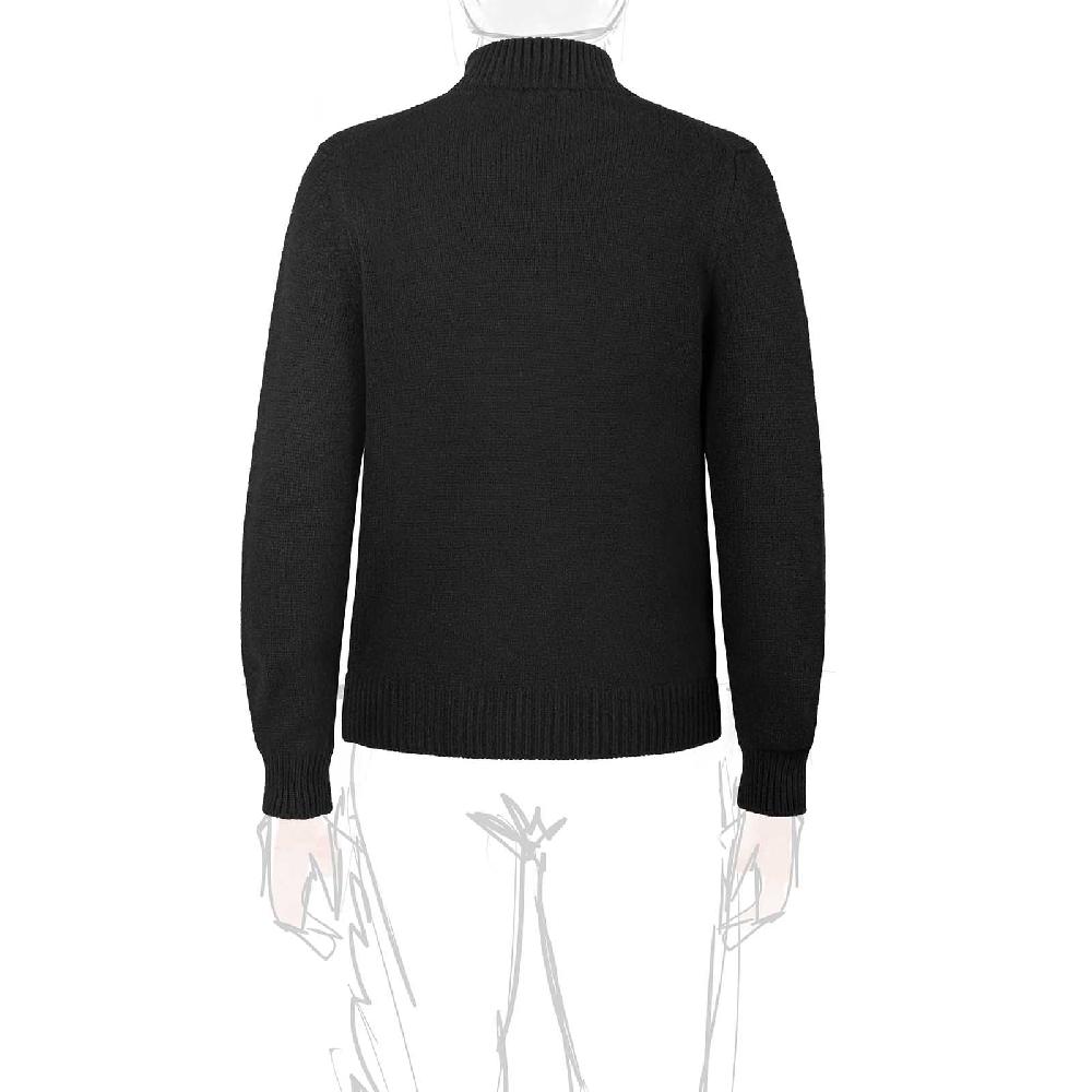 Rubinacci Pull mezza zip in cashmere nero Negozio