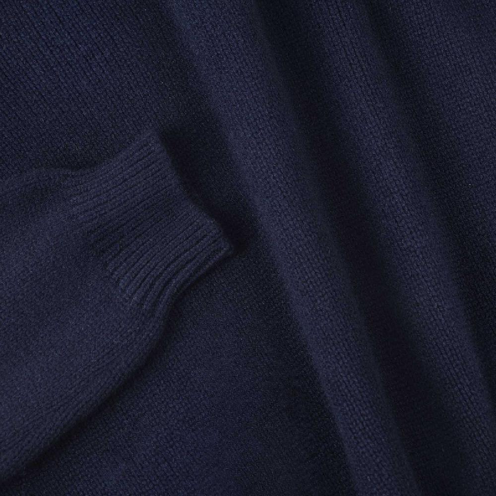 Rubinacci Pull mezza zip in cashmere blu In Saldo
