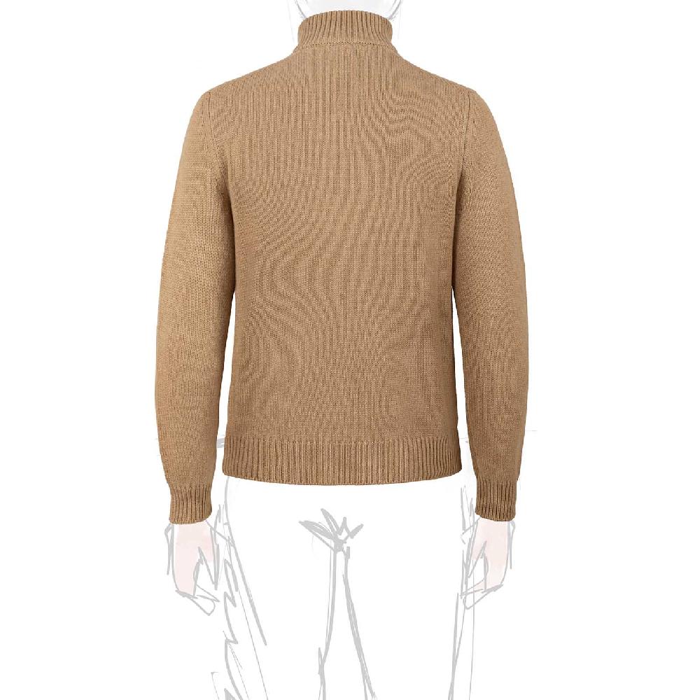 Rubinacci Pull mezza zip in cashmere rhum Nuova